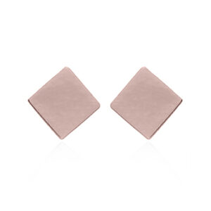 A pair of rose gold plain square disc 925 stud earrings