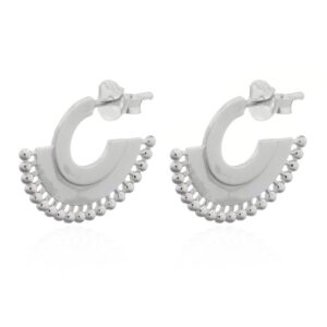 A pair of beaded cover up mellow fan silver stud earrings