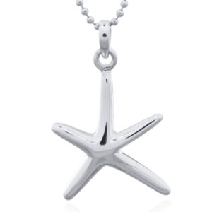 A smooth sterling silver starfish planet silver designer pendant