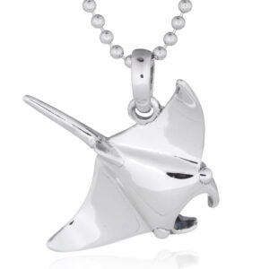 A sterling silver manta ray charm pendant divers favorite jewelry