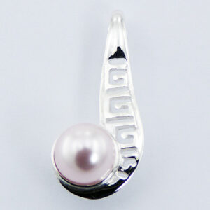 A swarovski crystal pearl 925 silver pendant etruscan twirl