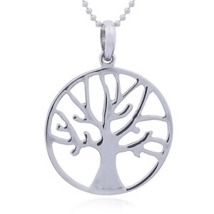 A shining 925 sterling silver autumn tree pendant