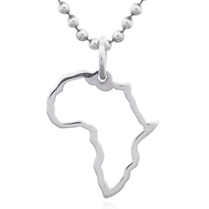A map of africa in 925 sterling silver pendant