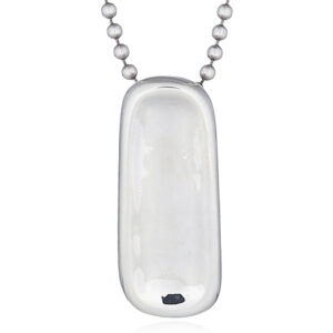 A cupped long rectangular silver 925 pendant