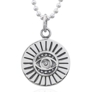 A dotted tribal third eye 925 silver pendant