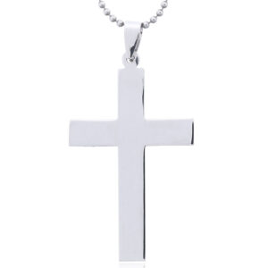 A generous sized simple sterling silver cross pendant