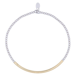 Yellow Gold Plated Stretch Bar Bracelet