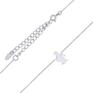 A 925 silver chain bracelet with penguin charm