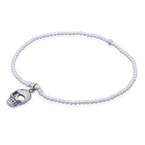 A skull beads stretchable 925 bracelet