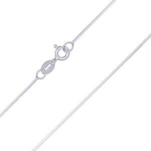 A flat square silver snake chain in length 18 inches