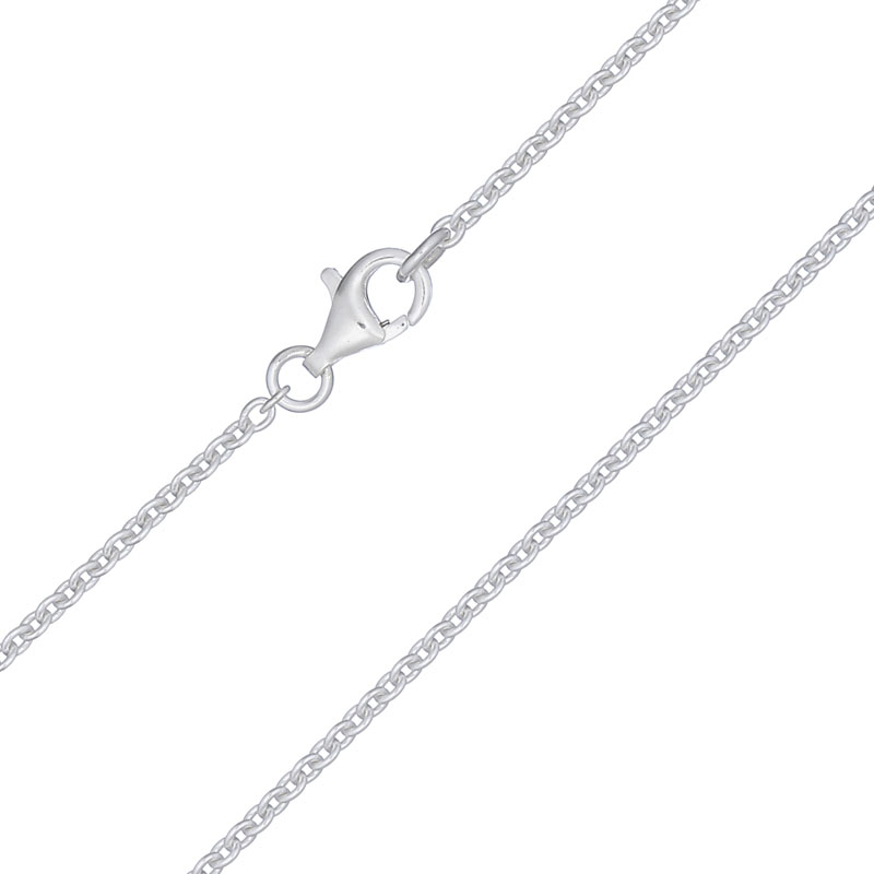 A fine sterling silver 16 inches cable chain