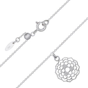 A crown chakra sterling plain silver chain necklace