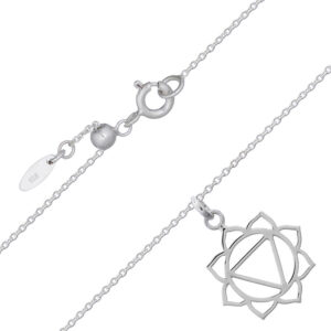 A solar plexus chakra sterling plain silver chain necklace