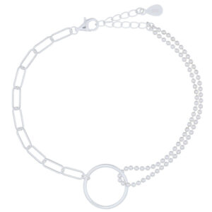 A two chain styles with circle in 925 bracelet 925 silver