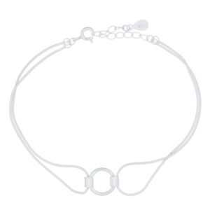 A centre ring in 925 silver snake chain bracelet