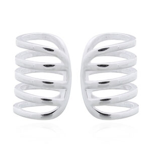 A pair of 925 ear cuff five lines in opened earrings