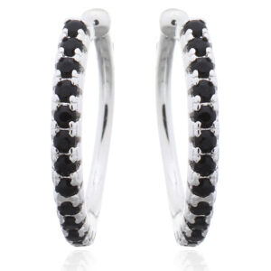 A pair of dainty black cubic zirconia ear cuff 925 silver