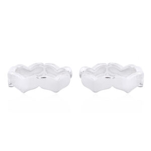 A pair of hearts 925 silver ear cuff earrings