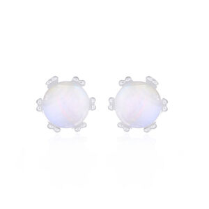 A pair of precious opal 925 silver stud earrings