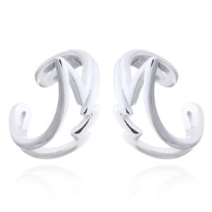 A pair of wing sterling silver cuff earrings