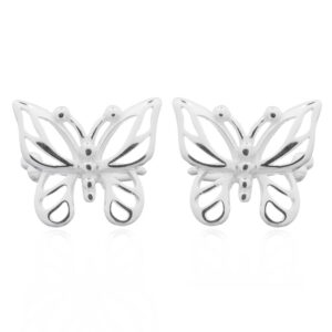 A pair of gorgeous butterfly 925 silver cuff earrings
