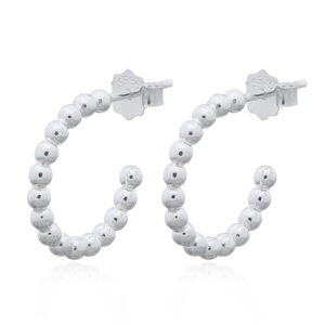 A pair of silver beaded curve 925 silver stud earrings