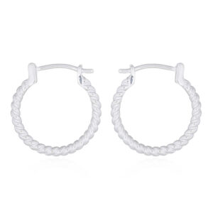 A pair of lolli twisted 925 silver round hoop earrings