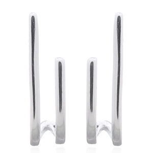 A pair of unequal vertical lines 925 silver stud earrings