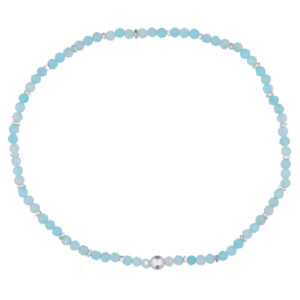 A stretchable amazonite with sterling silver bracelet