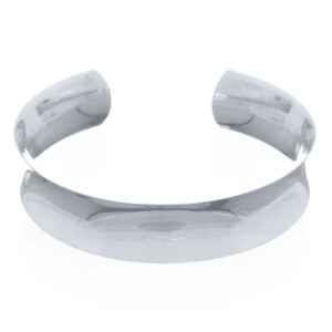 Plain Sterling Silver Bracelet Concaved Glossy Bangle
