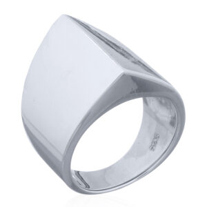 A minimalistic conical ring design bold shiny sterling silver