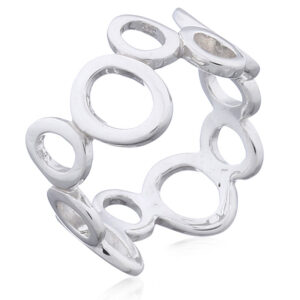 A cute sterling silver designer ring open ovals varying in size