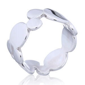 A cute solid 925 silver circles ring various arranged sizes