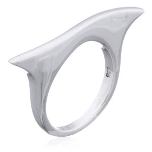 A 925 sterling silver ring wavy profile ultra-clean design