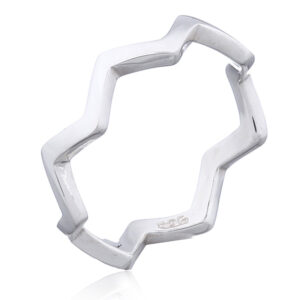A solid 925 silver fine zigzag band unique design