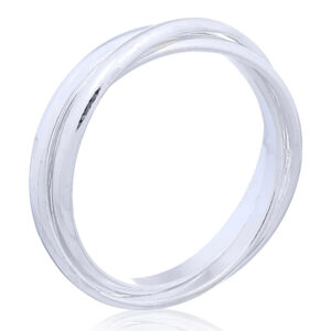 A 925 sterling silver interlocked triple band ring