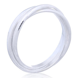 A 925 sterling silver interlocked triple men band ring