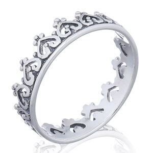 A 925 sterling silver crown stack ring