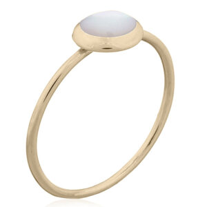 A gold plated delicate mother of pearl 925 silver ring