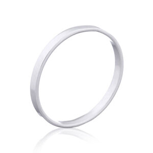 A flat wire 2 mm wide silver band ring
