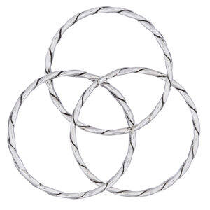 A sterling silver twisted rope 3-piece interlinked ring
