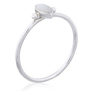 A marquise mother of pearl sterling silver ring