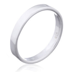 A flat wire 925 sterling silver band ring