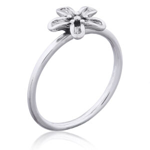 A 925 silver ring folded petals flower