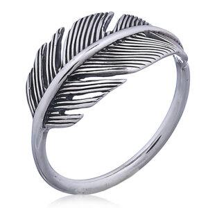 A wholesale 925 silver feather ring
