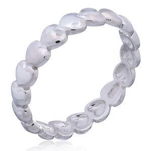 A 925 silver heart stacking ring single row
