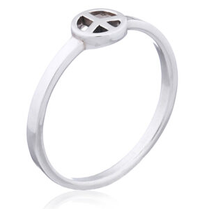A peace symbol 925 sterling silver ring