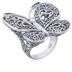 A butterfly statement ring in sterling silver
