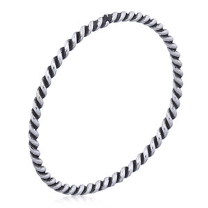 A lightweight twisted wire silver stack ring