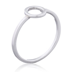 A 8mm open circle silver ring square shank